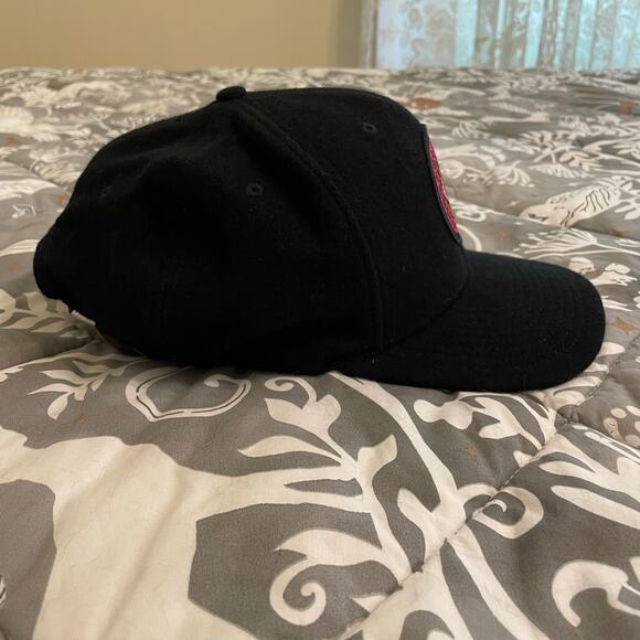 Mt. Bachelor Mischa wool baseball hat black adjustable men stylised eye patch - Picture 4 of 7